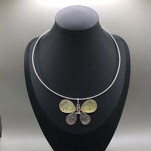 carol dauplaise lucite butterfly necklace fun statement new